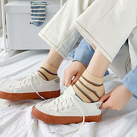Set 3 Đôi Tất Nam Nữ Dáng Ngắn Kẻ Caro Xanh Kem Dịu Mát Thời Trang Thoáng Mát TN59