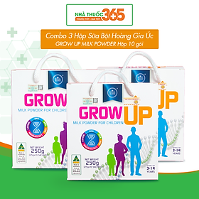 Combo 3 hộp Sữa Bột Hoàng Gia Úc GROW UP MILK POWDER Hỗ Trợ Phát Triển