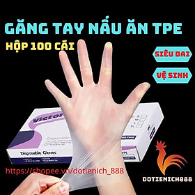 Mua Găng Tay Nilon siêu dai Victoria Bay chất liệu TPE  Bao tay cao su nấu ăn làm bếp rửa bát chống nhăn hộp 100 cái