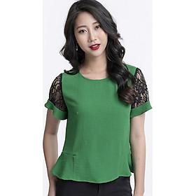 Áo công sở gấu xòe phối tay LAMER L61B19H010-S4400 (Xanh Lá)