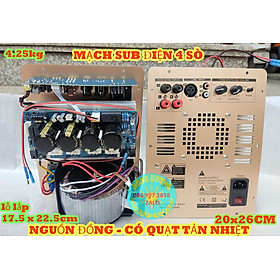 Mua MẠCH LOA SUB ĐIỆN - LOẠI 4 SÒ CÓ QUẠT TẢN NHIỆT - KÍCH THƯỚC 20X26CM - MẠCH SIÊU TRẦM