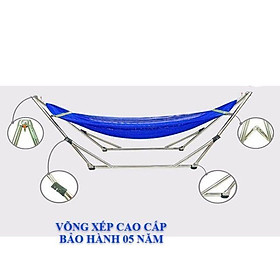Mua Võng xếp inox cao cấp lưới lớn Xanh dương Chấn Thái Sơn