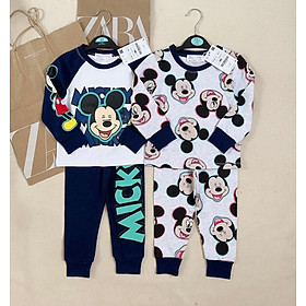 Set 2 bộ cotton dài tay bé trai Mickey 10-20kg