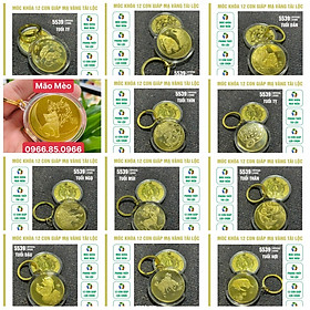 Lì xì tết 2023 Móc khoá đồng xu in hình 12 con giáp cực đẹp QTLNC000393