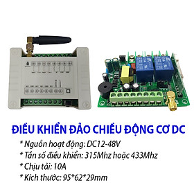 Hình ảnh Công tắc điều khiển đảo chiều động cơ DC12-48V có hành trình V5_Tần số 315Mhz