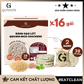 Bánh gạo lứt GUfoods (300g) - Không chiên dầu, Không đường, Từ gạo và ngũ cốc nguyên hạt, Lành mạnh, Phù hợp Eat clean, Ăn vặt healthy, Thực dưỡng, Tập gym, Thuần chay, Đa dạng hương vị