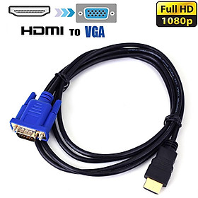 Dây cáp chuyển 1.8M HDMI sang VGA HD 1080p bộ chuyển laptop và PC