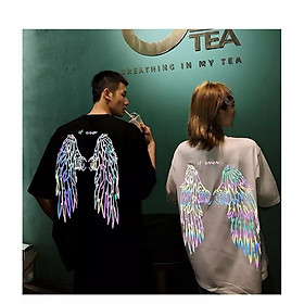 Áo Thun Phản Quang Đôi cánh 7 màu Cotton 100% Form Rộng Unisex Nam Nữ Rẻ Đẹp Trùm Unisex aothununisex aophongnam