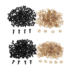 200Pcs Plastic Safety Screw Eyes For Bear DIY Plush Toy Repair Accessory 7mm 9mm