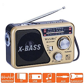 Đài Radio FM WAXIBA XB-521URT  Đài FM 521 Có Hỗ Trợ Thẻ Nhớ TF Và USB Có Đèn Pin . Bảo Hành Lên Đến 6Tháng-Hàng Chính Hãng