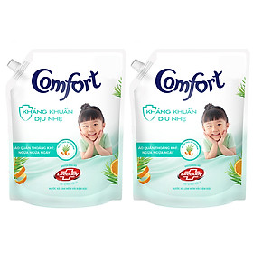 Combo 2 Nước xả vải em bé Comfort Kháng Khuẩn Dịu Nhẹ Túi 2.4L