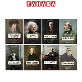 Combo 8 Cuốn Sách Kể Về Cuộc Đời Của Những Thiên Tài: Elbert Einstein + Thomas Edison + Andersen + Leonardo Da Vinci + Marie Curie + Lev Tolstoy + Isaac Newton + Alfred Nobel