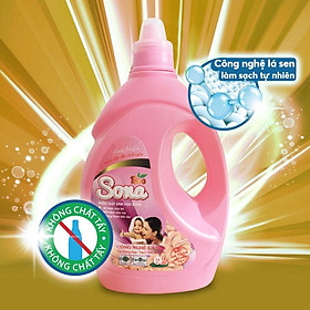 Nước giặt sinh học SONA 1.8L giặt xả 2 trong 1 giặt xả quần áo 100% thành