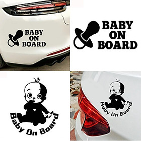 Giấy dán xe hơi in chữ Baby On Board dễ thương