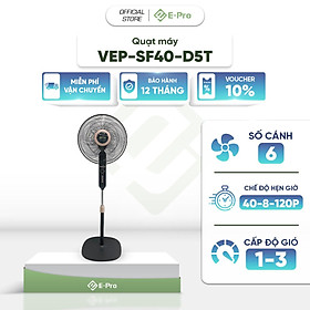 Mua  Hàng chính hãng  Quạt đứng VEP-SF40-D5T - 3 chế độ gió linh hoạt - kết cấu 6 cánh thổi mát diện rộng