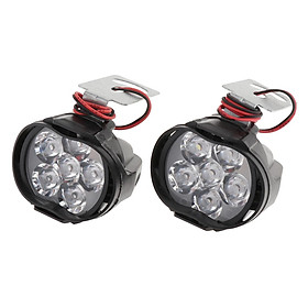 2 Lot LED Motorcycle Headlight Assembly Fog DRL Lamp for Scooter Motorbike