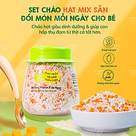 Hạt mix Mămmy nấu cháo bổ sung Vitamin B bé ăn ngon Gạo sữa, Hạt diêm mạch Quinoa, Đậu lăng đỏ, hũ 135g