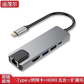Vận chuyển nhanh trạm nối c sang hdmi Type-C 5 trong 1 với card mạng HDMI bộ chuyển đổi tất cả trong 1