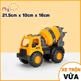 Xe ben chở cát, ô tô máy múc đất, cần cẩu công trình, xe trộn bê tông cỡ lớn đồ chơi trẻ em