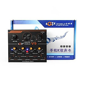 Mua SoundCard AQTA V9 Plus: Có kết nối qua Bluetooth  Có điều khiển từ xa. Hát thu âm  livestream đơn giản  dễ sử dụng