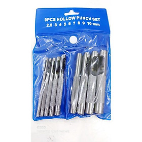Combo bộ cây đục lỗ tròn nhiều size 3mm tới 19mm Thép cacbon Sắc bén Hàng nhập loại tốt