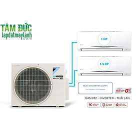 Mua Hệ Thống Máy Lạnh Multi S Daikin Inverter Combo 2HP + 02 dàn lạnh 1.0HP + 1.5HP - MKC50RVMV/CTKC25RVMV+CTKC35RVMV - Hàng Chính Hãng - Chỉ giao tại TP.HCM