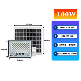Đèn năng lượng mặt trời chống loá 100w ( VỎ NHỰA ) 