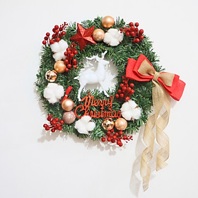 Mua Vòng Hoa Trang Trí Noel D56 size 30cm Tặng Kèm Đèn Vòng Nguyệt Quế Giáng Sinh