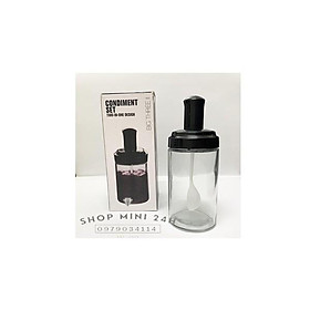 Mua Lọ/Hũ đựng gia vị bằng thủy tinh  kèm muống/thìa múc