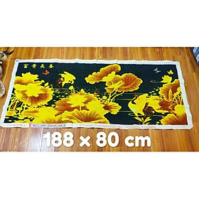 Mua Tranh thêu thành phẩm đầm sen hạc thêu kín 180x80cm