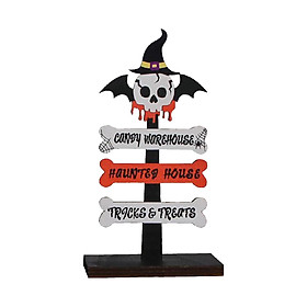 Halloween Tabletop Sign Tabletop Decorations Home Decor Ornaments Wooden Sign Table Centerpiece for Farmhouse Bar Party Office Desk Festival