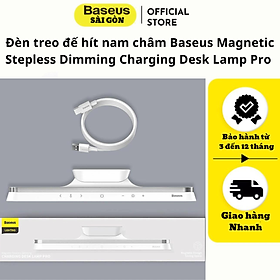 Đèn treo đế hít nam châm Baseus Magnetic Stepless Dimming Charging Desk Lamp Pro (1800mAh, 3000K - 5000K, 24h sử dụng liên tục, chống mỏi mắt)- Hàng chính hãng