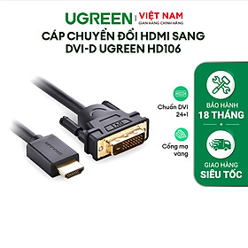 Cáp Chuyển Đổi Ugreen HDMI Sang DVI Sợi Tròn 10136 3m - Hàng Chính Hãng