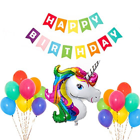 Combo trang trí sinh nhật rainbown unicorn