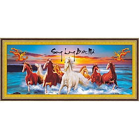 Tranh thêu chữ thập song long bát mã  DLH-222978