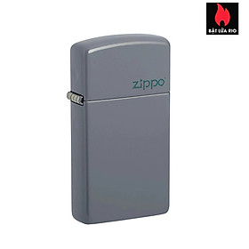 Bật lửa zippo 49527zl – zippo slim flat grey zippo logo