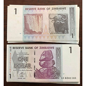 Mua Combo 2 tờ tiền cổ Zimbabwe 1 dollar con trâu  tuổi Sửu sưu tầm