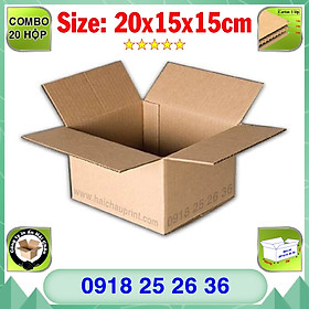 Mua 20 Hộp Carton  KT: 20x15x15cm  Hộp carton  Thùng carton  Hộp đóng hàng  Thùng đóng hàng  Hộp carton 3 lớp...