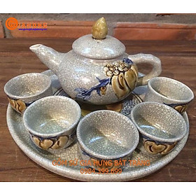 Mua Bộ ấm chén thờ men rạn gốm Bát Tràng