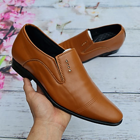 Giày tây nam da cao cấp, tăng chiều cao 6-7cm, đế cao su nguyên tấm chống trơn