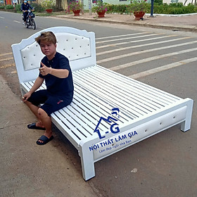 Mua Giường sắt hộp vuông 5x10 cao cấp bọc nhung rộng 1m6x2m- LG55516