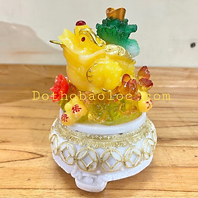 Mua Cóc phong thủy đế đá xoay cõng củ cải cao:20cm – vàng