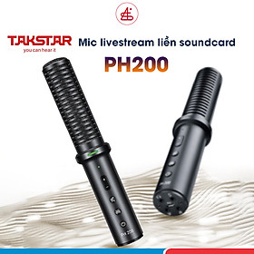 Micro thu âm, livestream không cần soundcard TAKSTAR PH-200 dùng cho smartphone, ipad... dễ sử dụng và thuận tiện - Hàng Chính Hãng