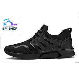 Giày Thể Thao Sneakers,giày chạy bộ HHT- GS09- Đen Full Đế Cao Vải Thoáng Khí