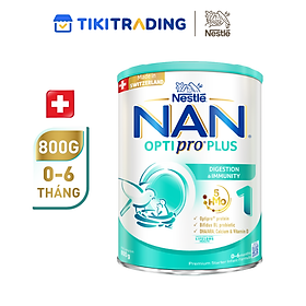 Sữa bột Nestlé NAN OPTIPRO PLUS 1 800g/lon với 5HMO Sản Xuất Tại Thụy Sĩ (0 - 6 tháng)