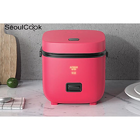 Nồi cơm mini đa năng Rice Cooker Seoulcook cao cấp 1,2l nấu cơm, cháo, chưng, hấp,... tặng khay hấp + vá cơm + cốc đong