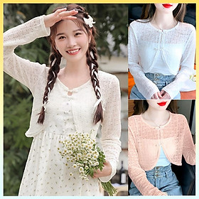Áo KHOÁC len nữ cardigan dệt kim CÀI NÚT TRUNG HOA dễ phối đồ
