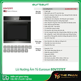Mua Lò Nướng Âm Tủ Eurosun EOV72TFT - 16 chức năng tích hợp  Hàng Chính Hãng