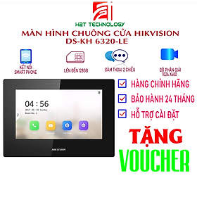 Màn hình chuông cửa 7 inch Hikvision DS-KH6320-LE, Led, kết nối PoE, tích hợp Mic và loa, thẻ nhớ 128MB