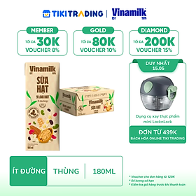 Thùng 24 hộp Sữa hạt 9 loại hạt Vinamilk ít đường - hộp 180ml